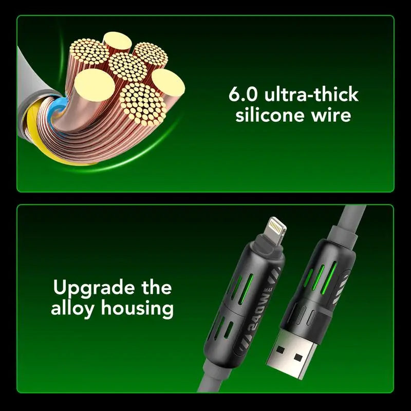 4-in-1 USB Charging Cable | 240W Fast Charge & Data Sync